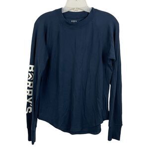 Barry's x Splits59 Pullover Shirt Sz Small Navy Blue Soft Long Sleeve Round Hem